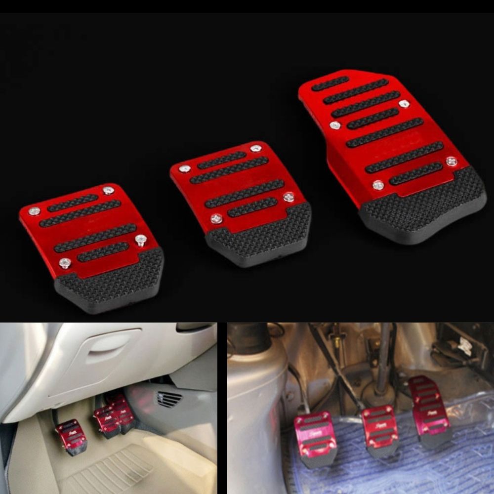 capas de pedais vermelho metal de carro para melhor aderência transmissão automática e manual
