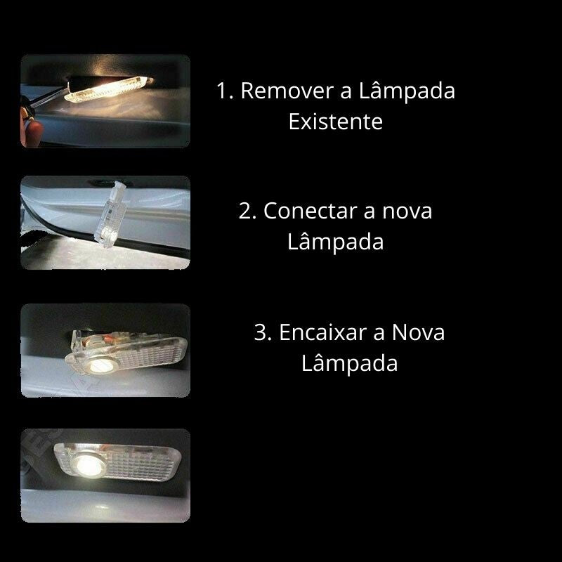 Como Montar Lâmpadas de Cortesia com Logótipo Carro Automóvel