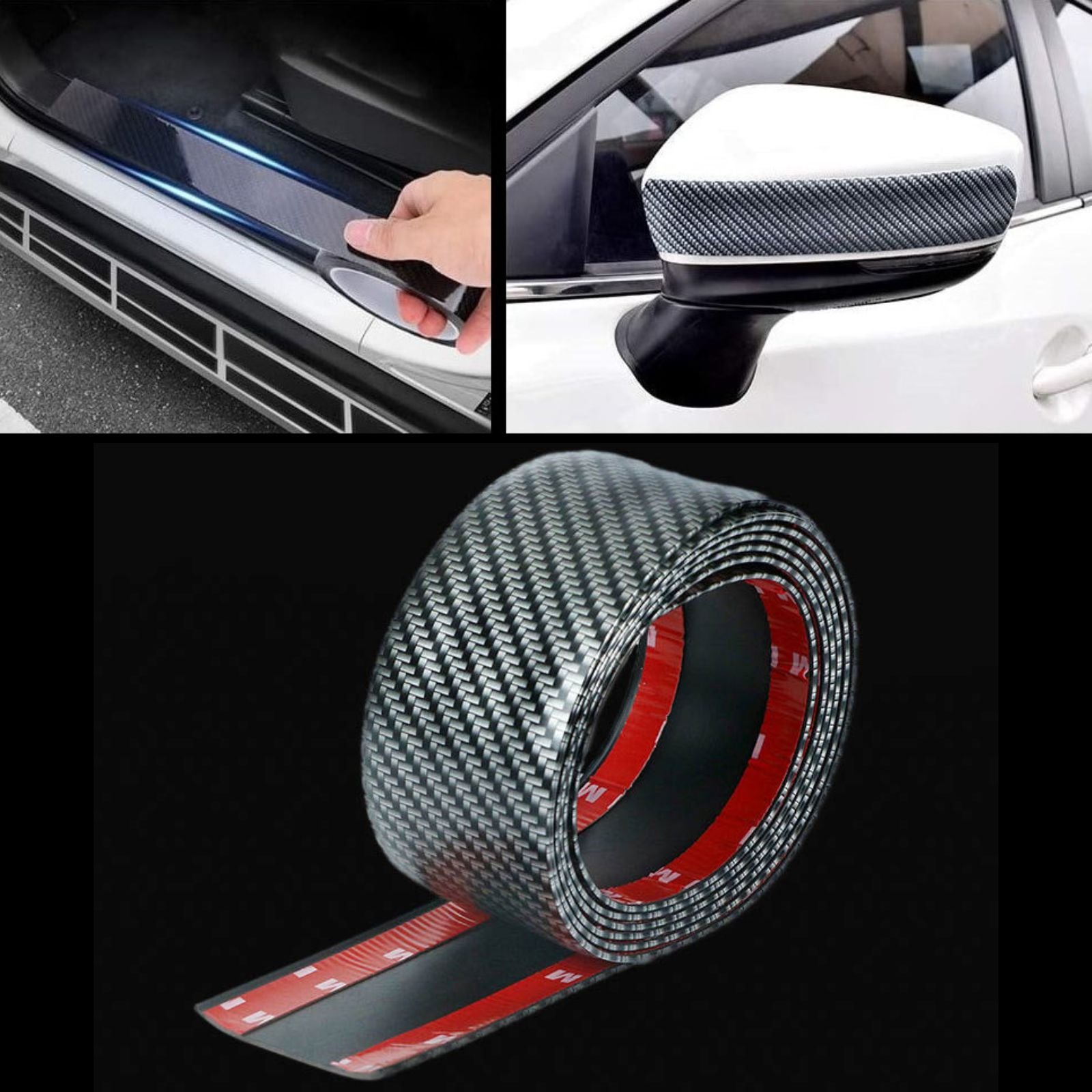 Fita Anti-Riscos Fibra de Carbono para proteger o interior e exterior do carro automóvel