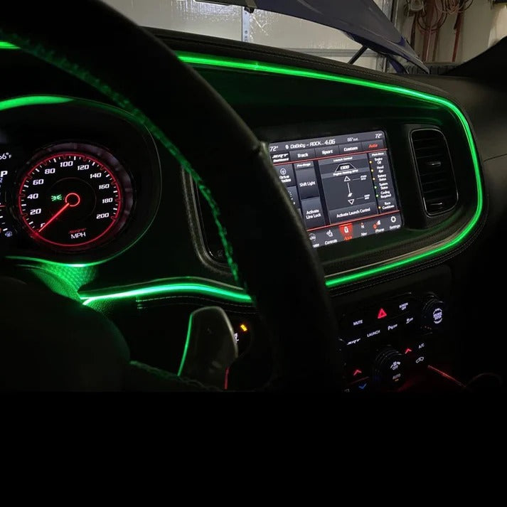 Fita Néon RGB Iluminação Interior Carro Automóvel Verde