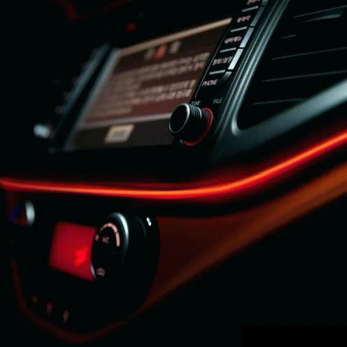 Fita Néon RGB Iluminação Interior Carro Automóvel Vermelho
