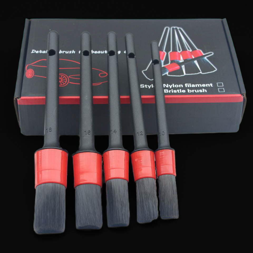 Kit completo de escovas de detalhe para limpeza automóvel carro com caixa