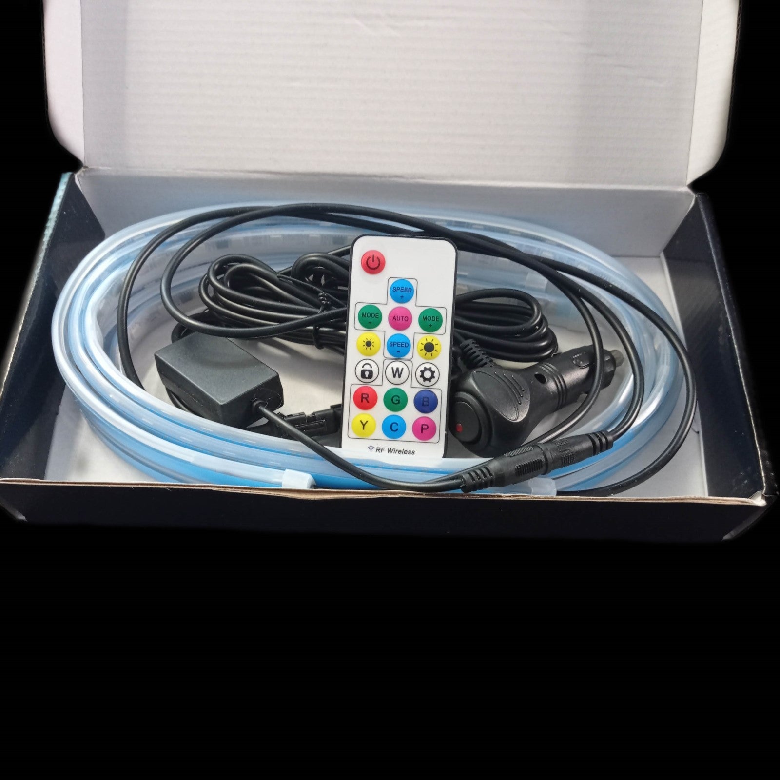 LED RGB Lateral caixa com comando e fitas led