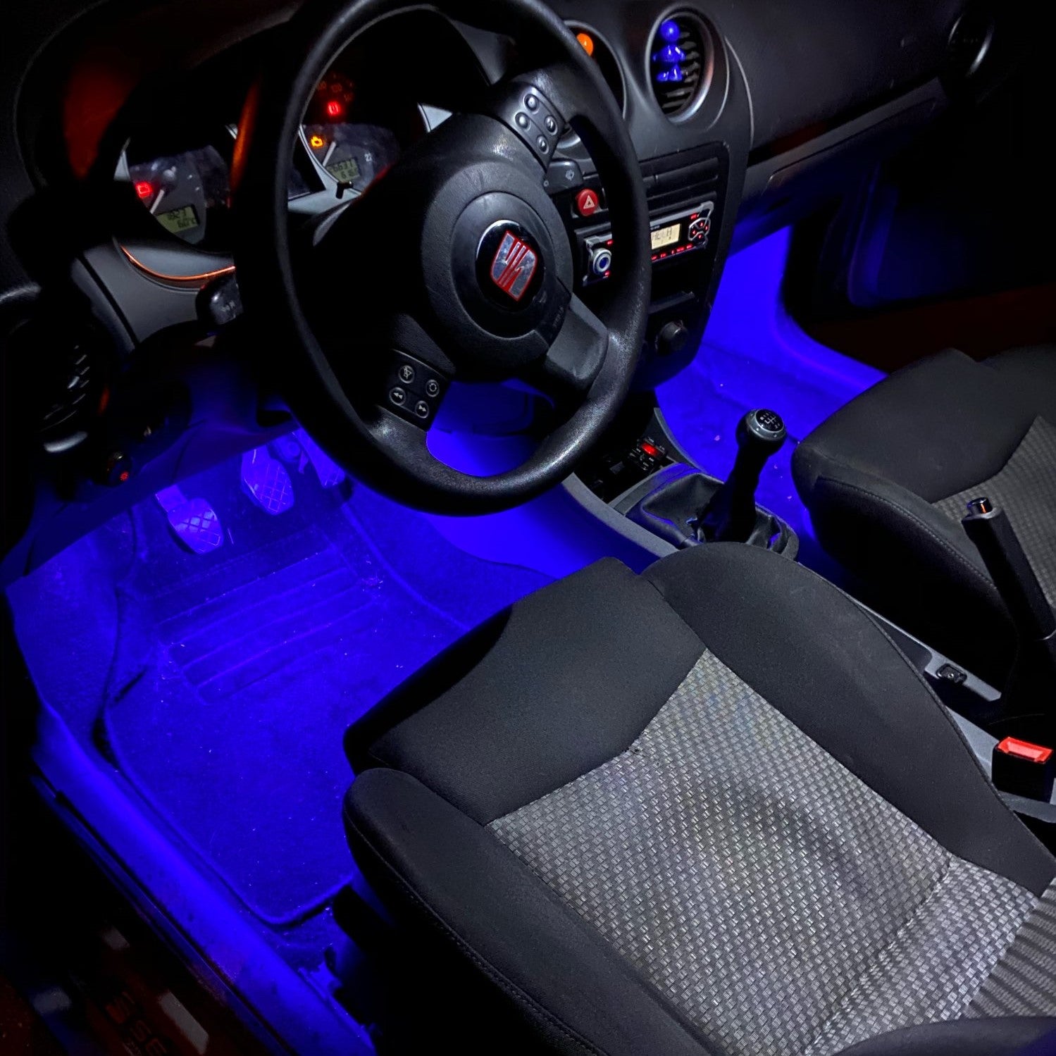 Leds RGB Iluminação Interior Carro Automóvel Zona dos Pés Azul