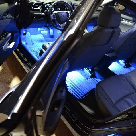 Leds RGB Iluminação Interior Carro Montagem Azul