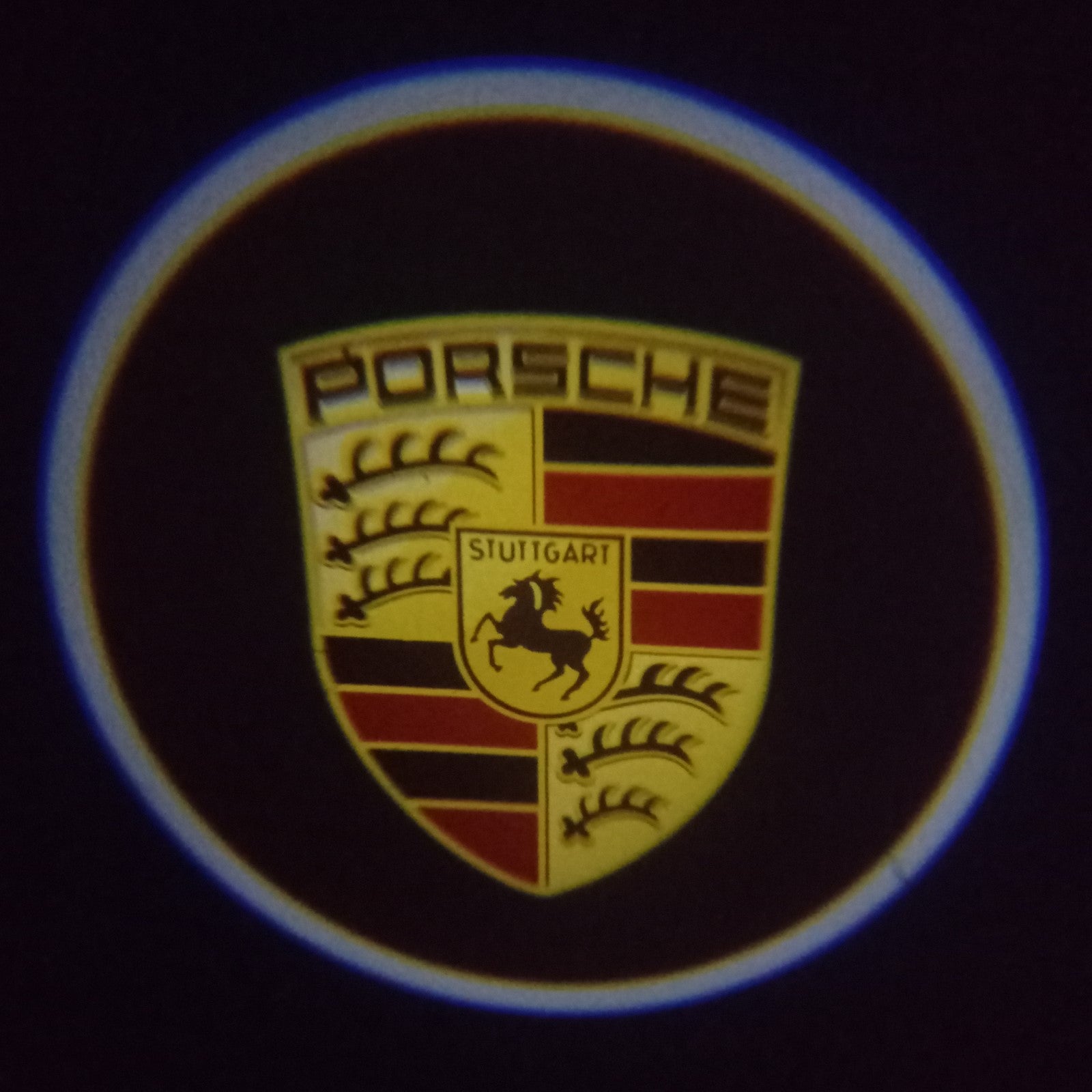 Luzes Cortesia com Logotipo marca Porsche