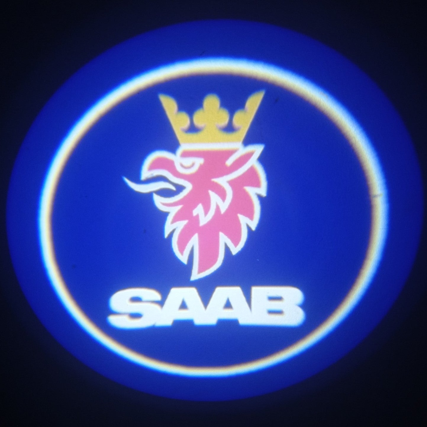 Luzes Cortesia com Logotipo marca Saab