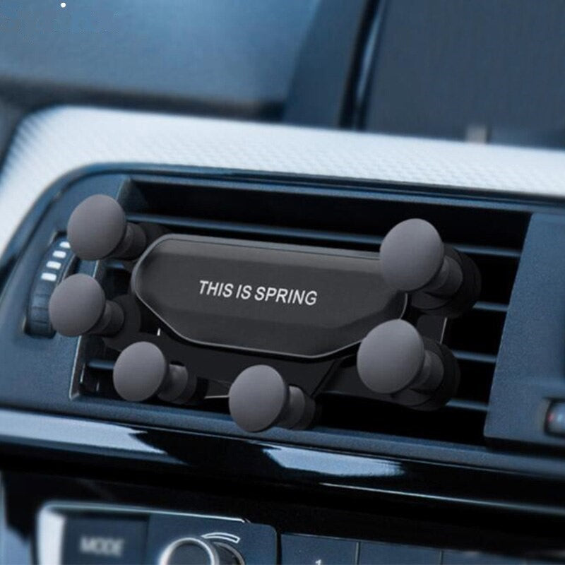 Suporte Auto Universal com oito pontos de suporte, na cor preto, adaptável a qualquer telemóvel