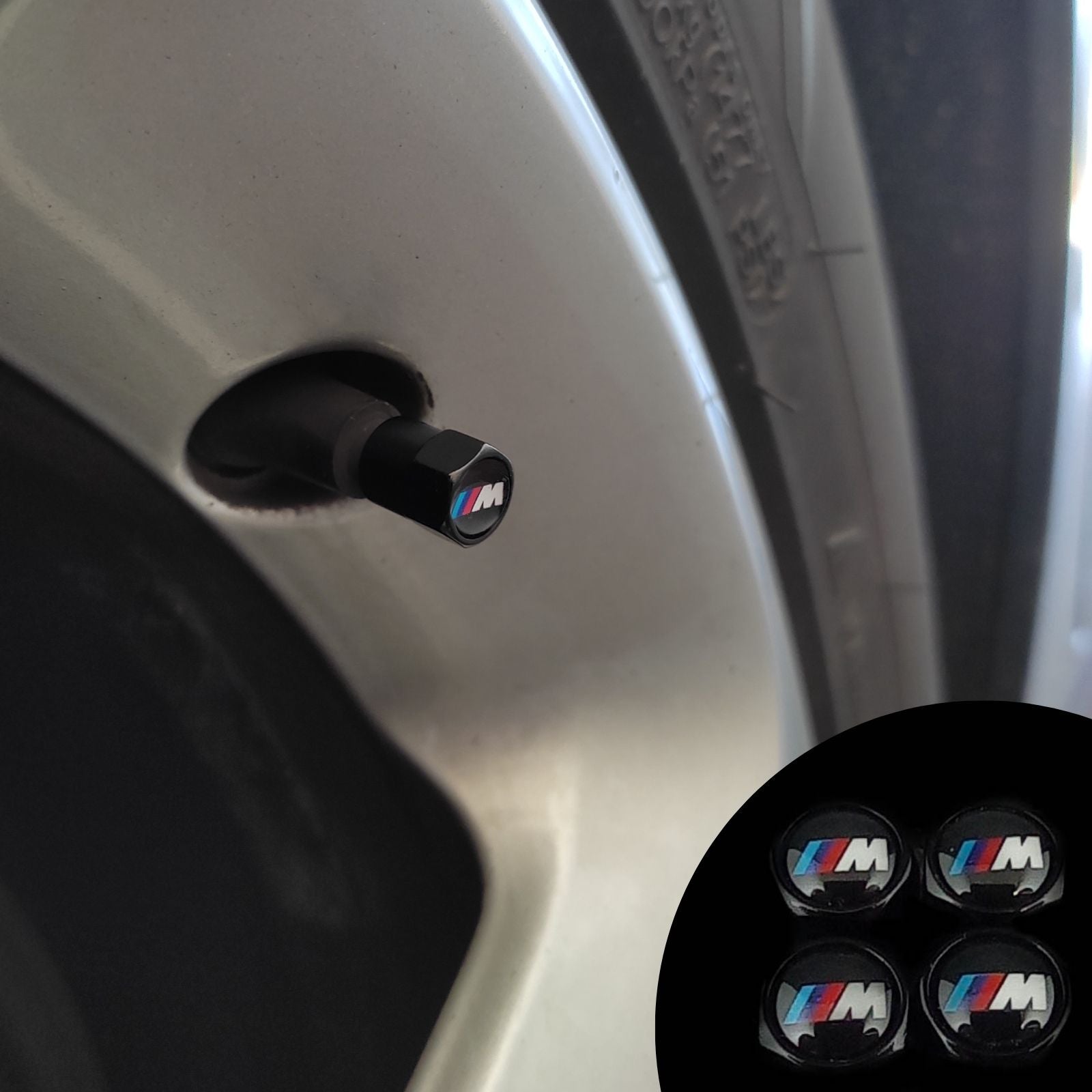 Tampa de válvula BMW M Performance nos pipos da roda, acessório elegante para veículos automóvel