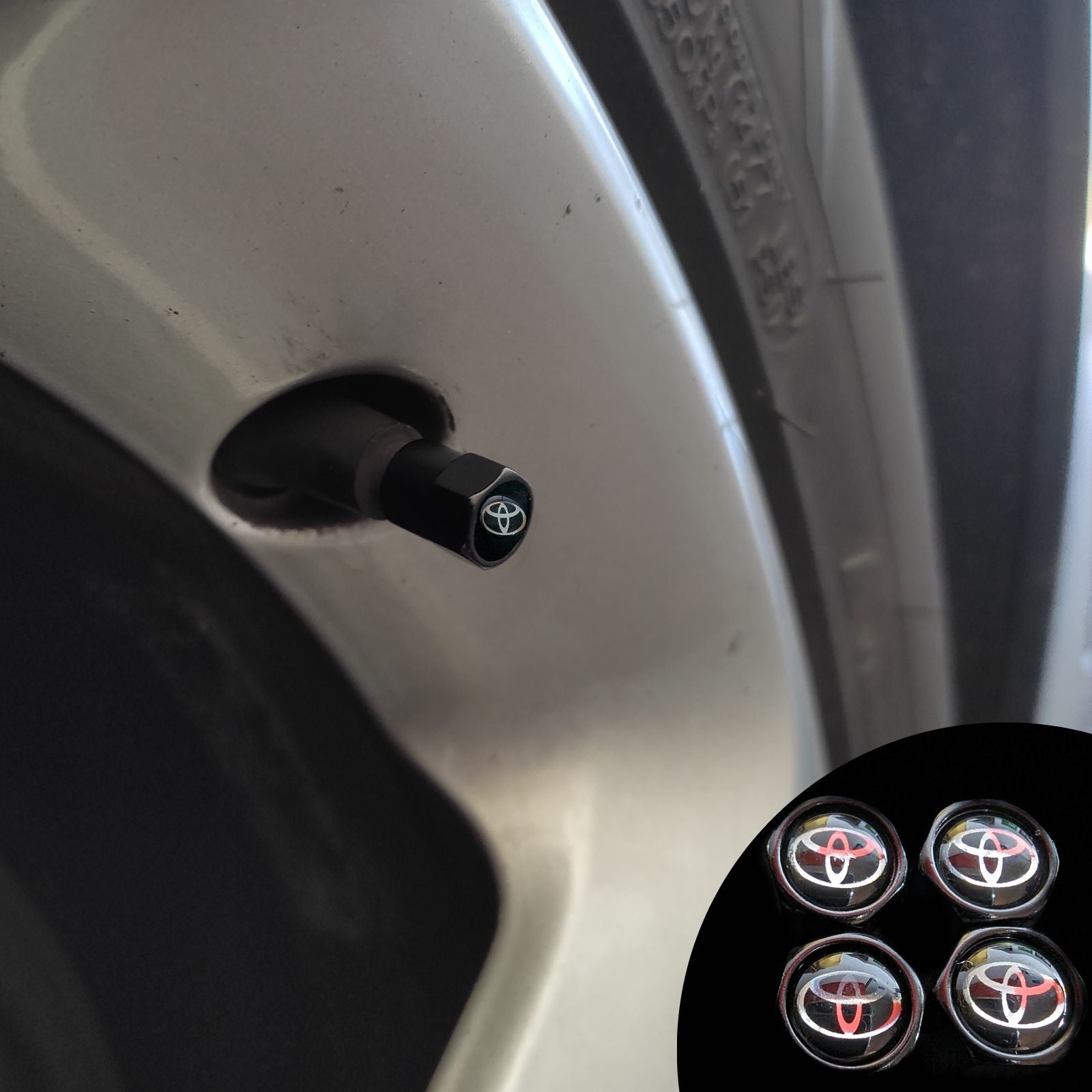Tampa de válvula personalizada da toyota no pneu pipo automóvel carro