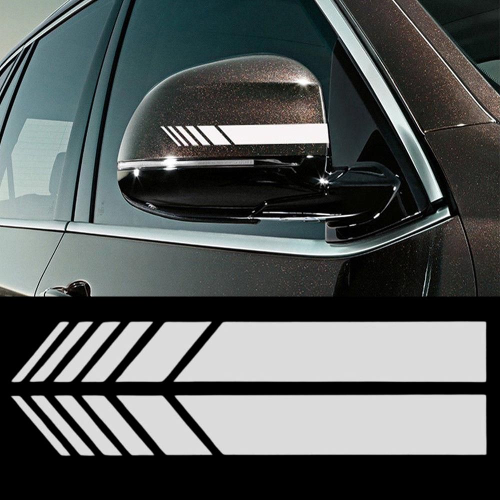 Tiras Espelho Retrovisor na cor branca para dar um efeito desportivo e moderno ao exterior do carro