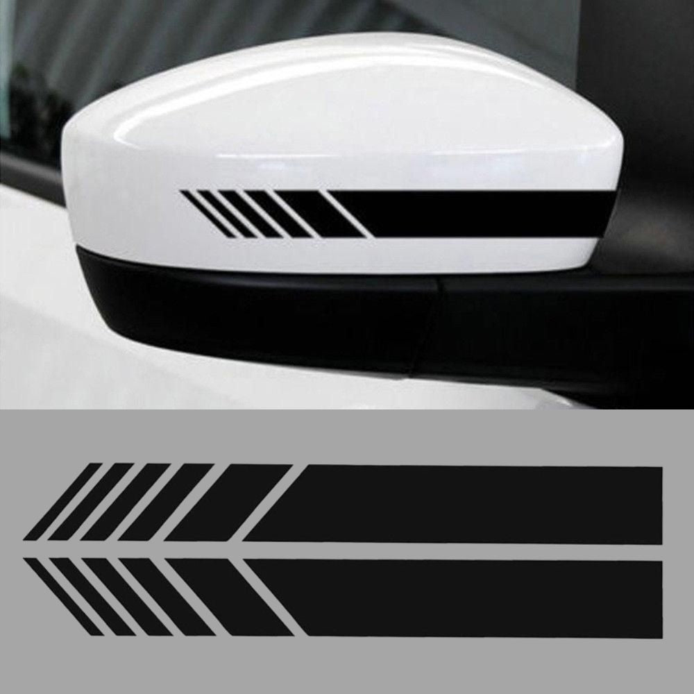 Tiras Espelho Retrovisor autocolantes na cor preto com efeito desportivo personalização automóvel discreta